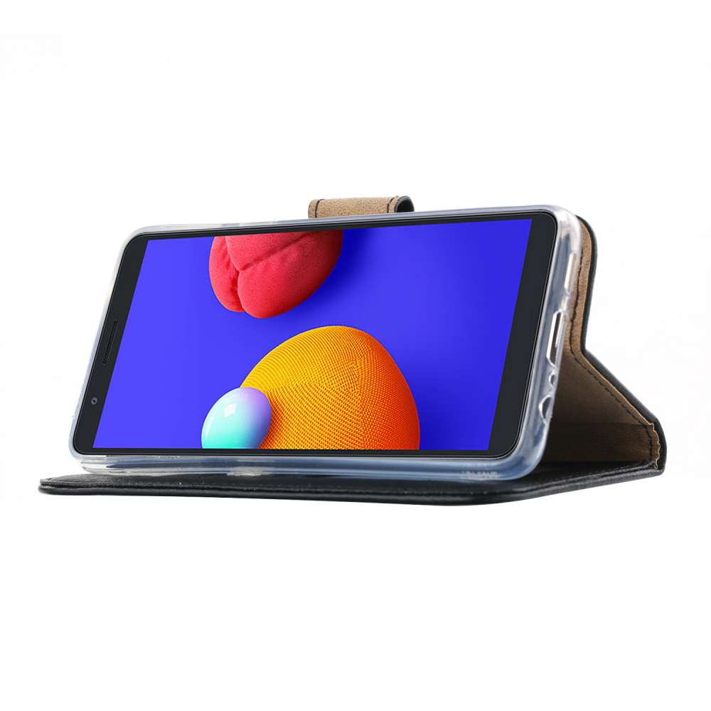 Samsung Galaxy A01 Core Hoesje Zwart met Pasjeshouder