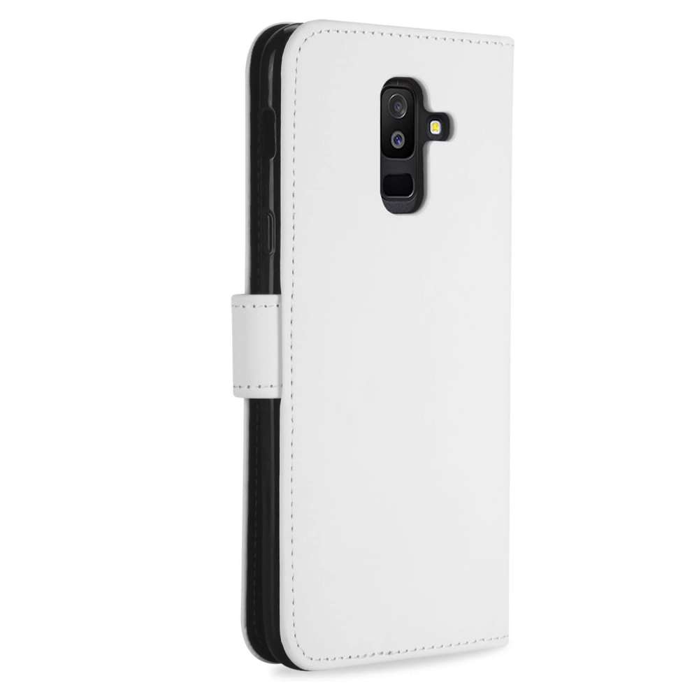 Samsung Galaxy A6 Plus (2018) Hoesje Wit met Pasjeshouder