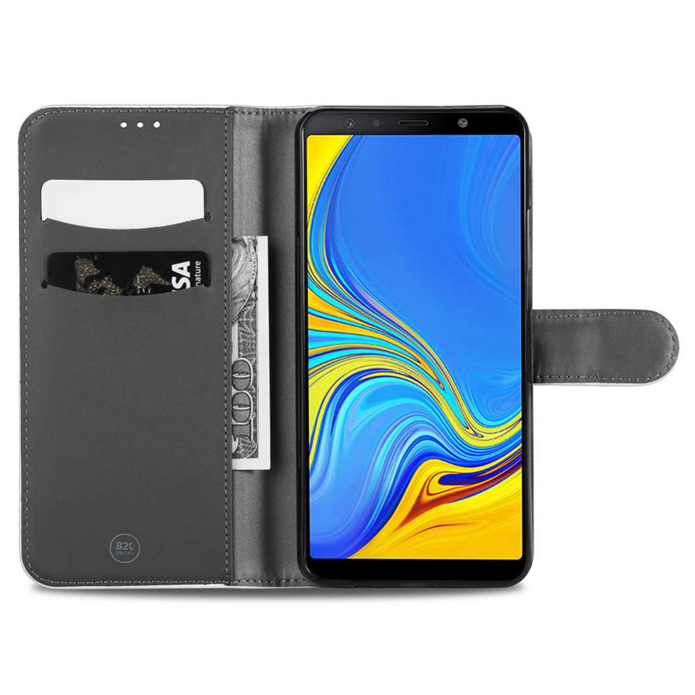 Samsung Galaxy A7 (2018) Telefoonhoesje Wit met Pasjeshouder