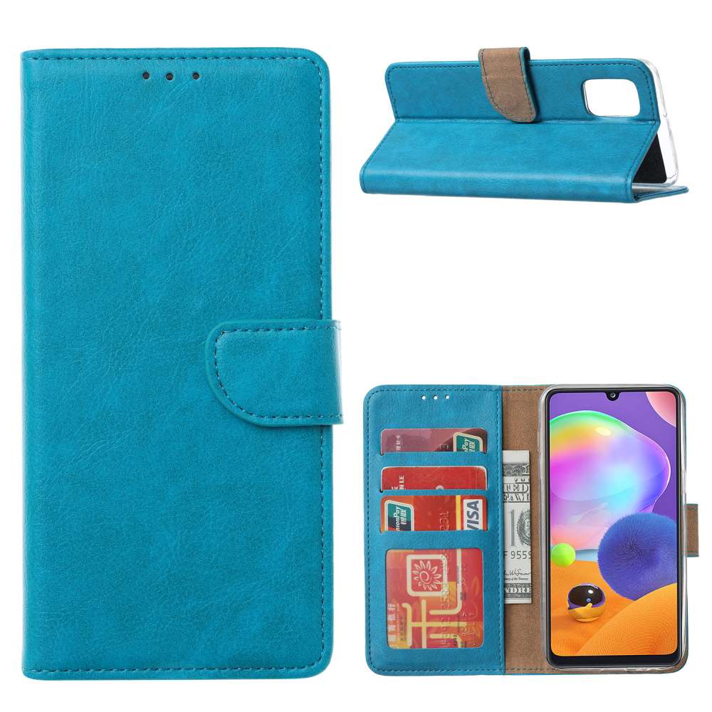 Samsung Galaxy A72 Wallet Case Turquoise met Standaard