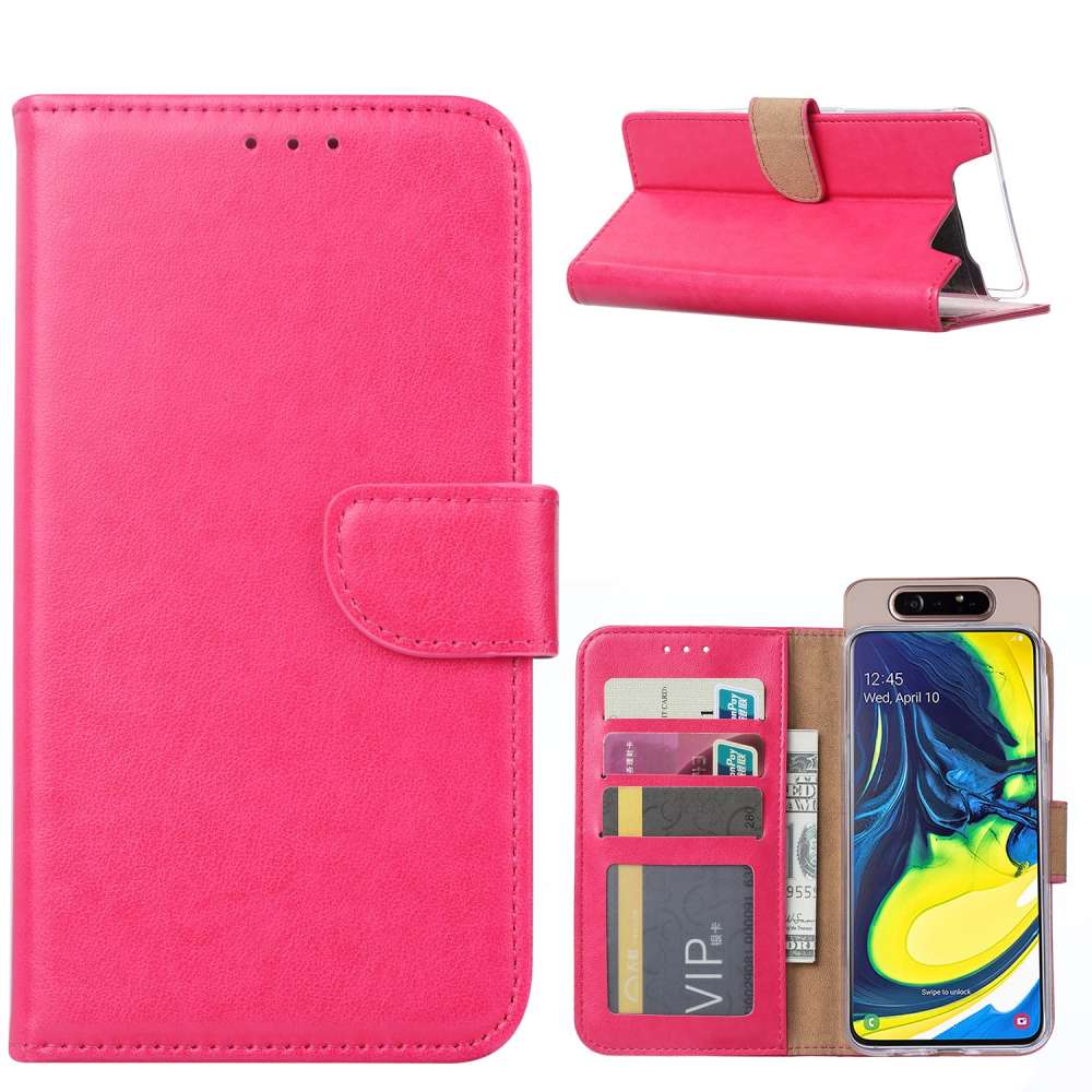 Samsung Galaxy A80 Hoesje Roze met Pasjeshouder