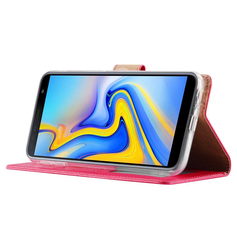 Samsung Galaxy J6 Plus (2018) Hoesje Roze met Pasjeshouder