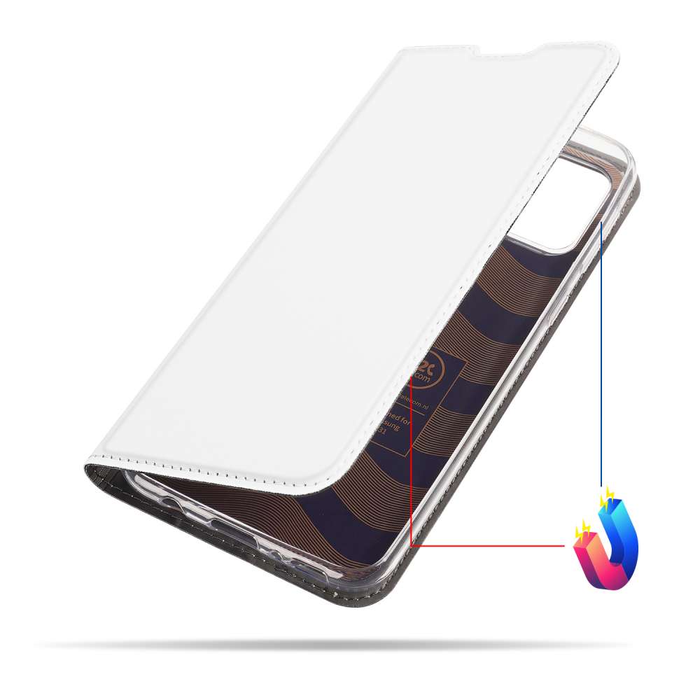 Samsung Galaxy M31 Stand Case Hoesje Wit met Pashouder
