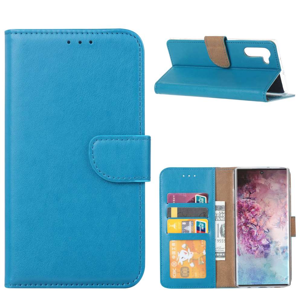 Samsung Galaxy Note 10 Plus Hoesje Turquoise met Pasjeshouder