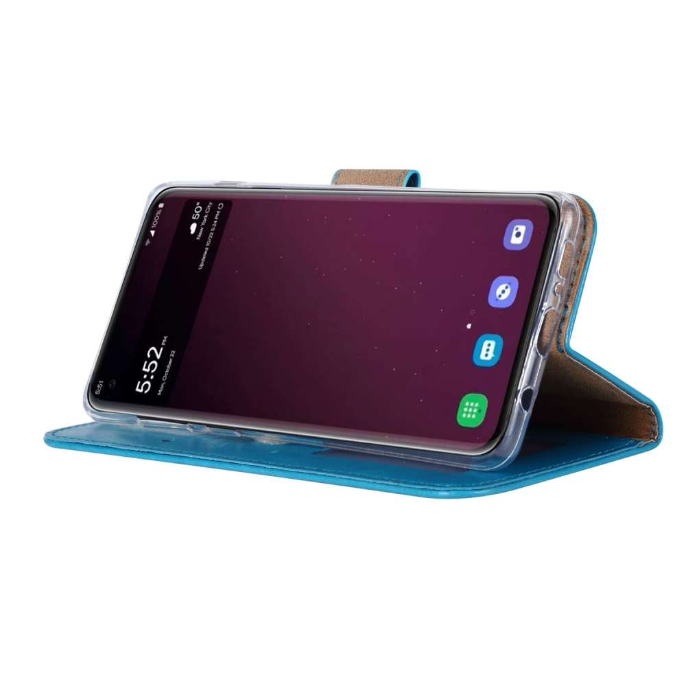 Samsung Galaxy S10 Hoesje Aquablauw met Pasjeshouder