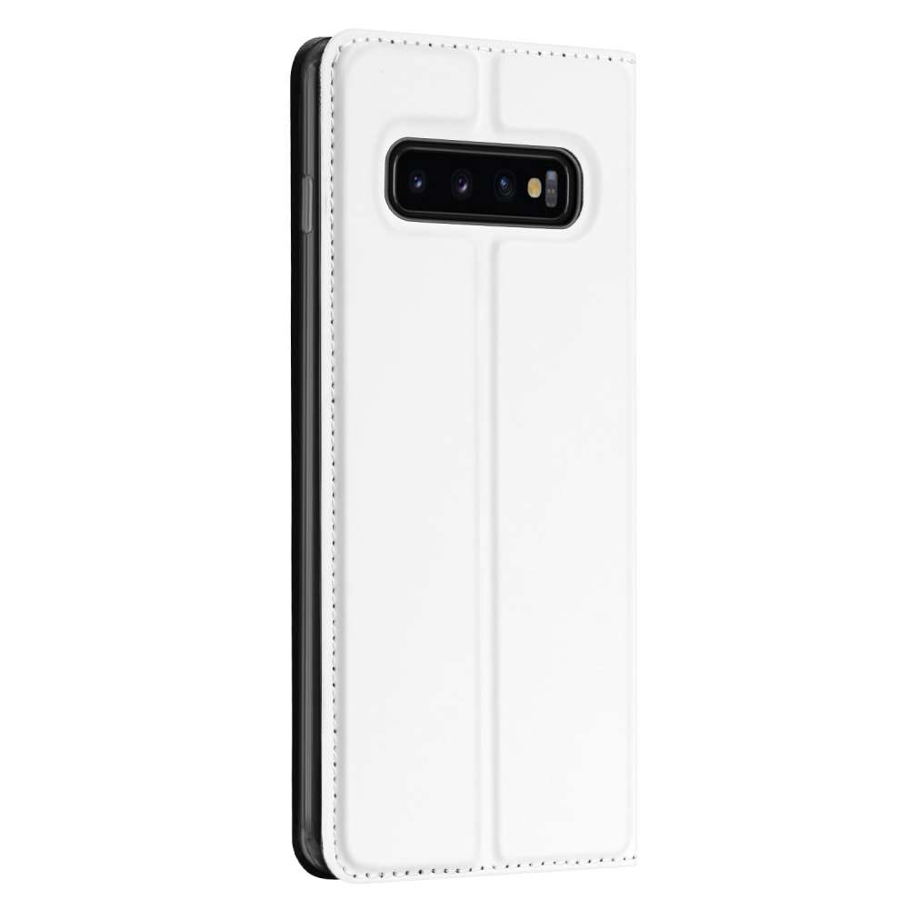 Samsung Galaxy S10 Plus Stand Case Hoesje Wit met Pashouder