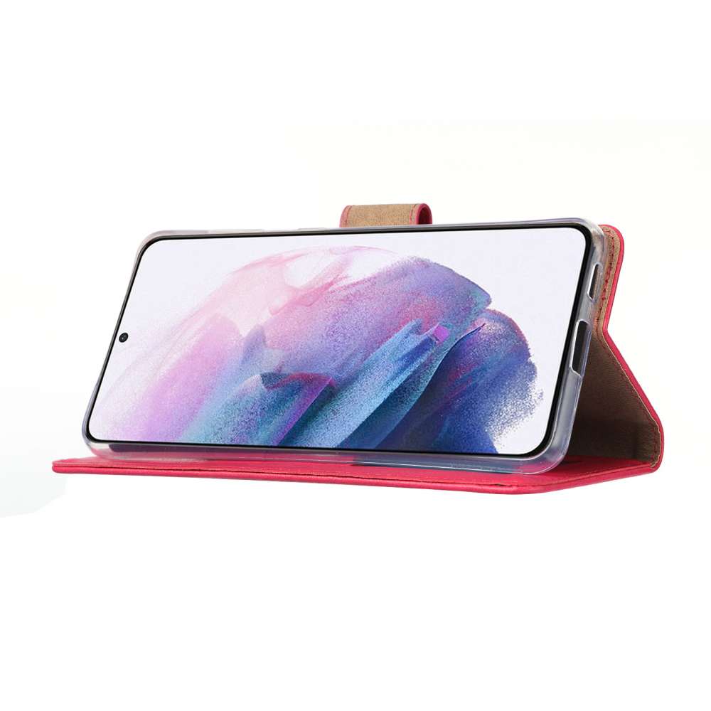 Samsung Galaxy S21 Bookcase Roze met Pasjeshouder