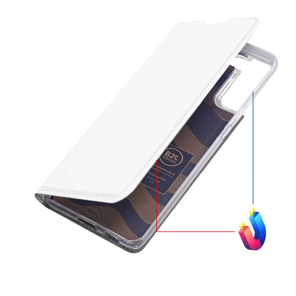 Samsung Galaxy S22 Bookcase Telefoon Hoesje Wit met Pashouder