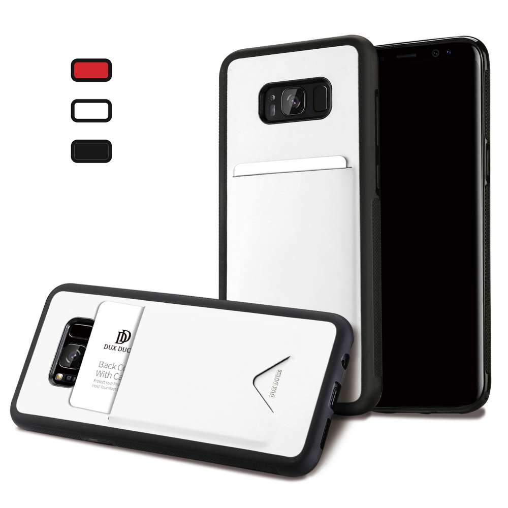 Samsung Galaxy S8 Plus TPU Hoesje Wit met Pashouder