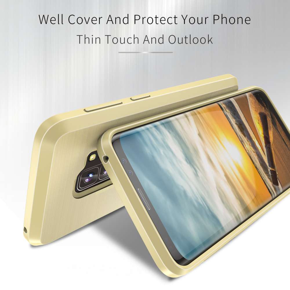 Samsung Galaxy S9 Plus TPU Hoesje Geborsteld Goud