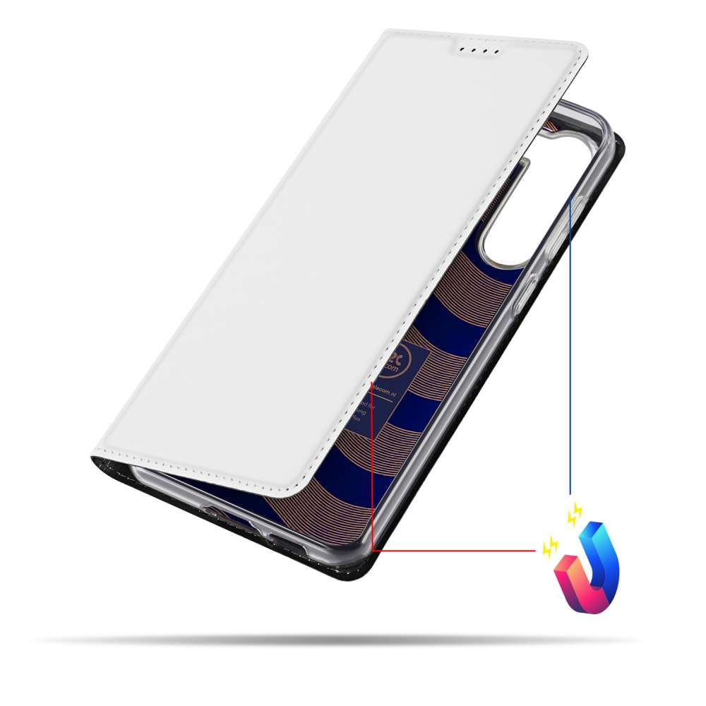 Stand Case Hoesje voor de Samsung Galaxy S23 Plus Wit met Pashouder