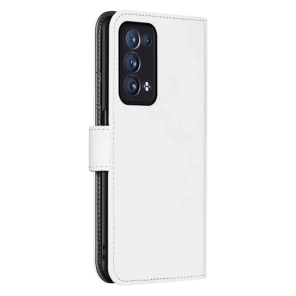 Telefoon Hoesje OPPO Reno 6 Pro Plus 5G Wallet Bookcase Wit met Pasjeshouder