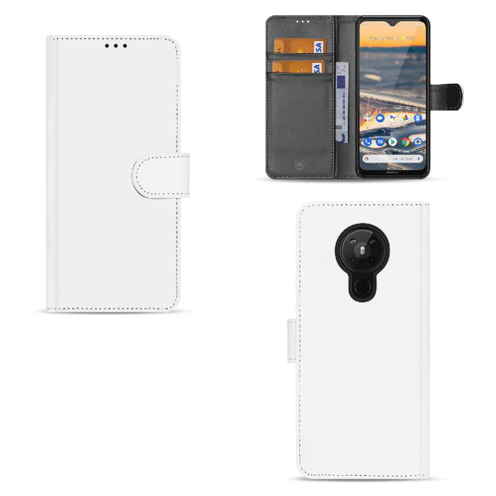 Telefoonhoesje Nokia 5.3 Wallet Bookcase Wit met Pasjeshouder