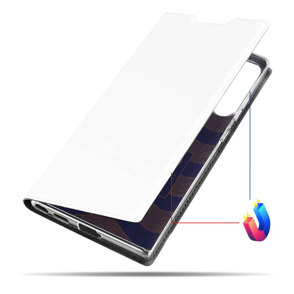 Telefoonhoesje Samsung Galaxy S22 Ultra Bookcase Wit met Pashouder