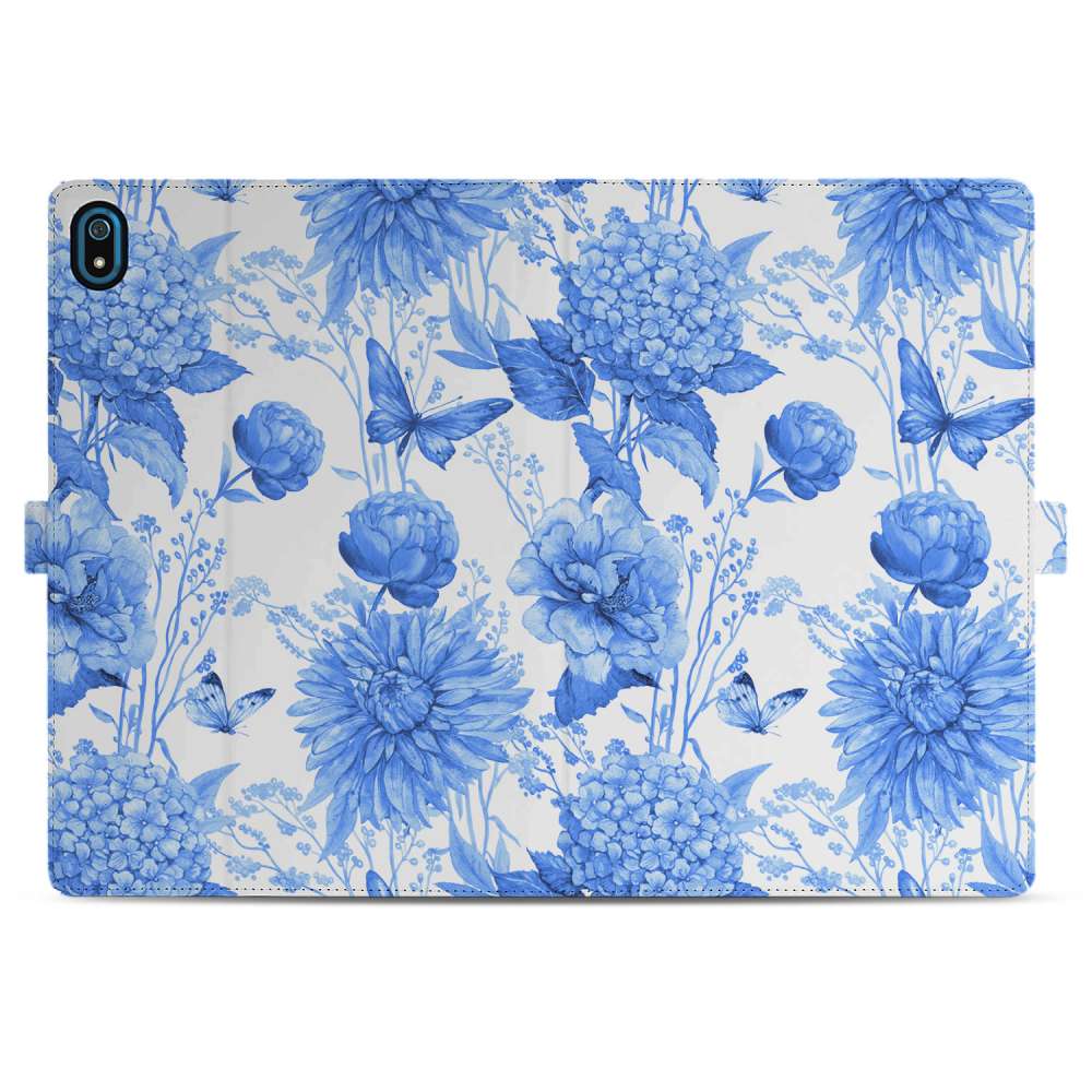 Uniek Nokia T20 Tablethoesje met Stand - Flowers Blue Design | B2C Telecom