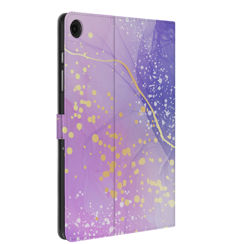 Uniek Samsung Galaxy Tab A9 Plus Tablethoesje Watercolor Paars Design | B2C Telecom
