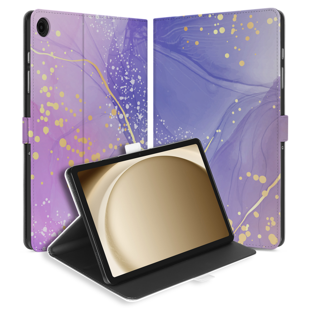 Uniek Samsung Galaxy Tab A9 Plus Tablethoesje Watercolor Paars Design | B2C Telecom