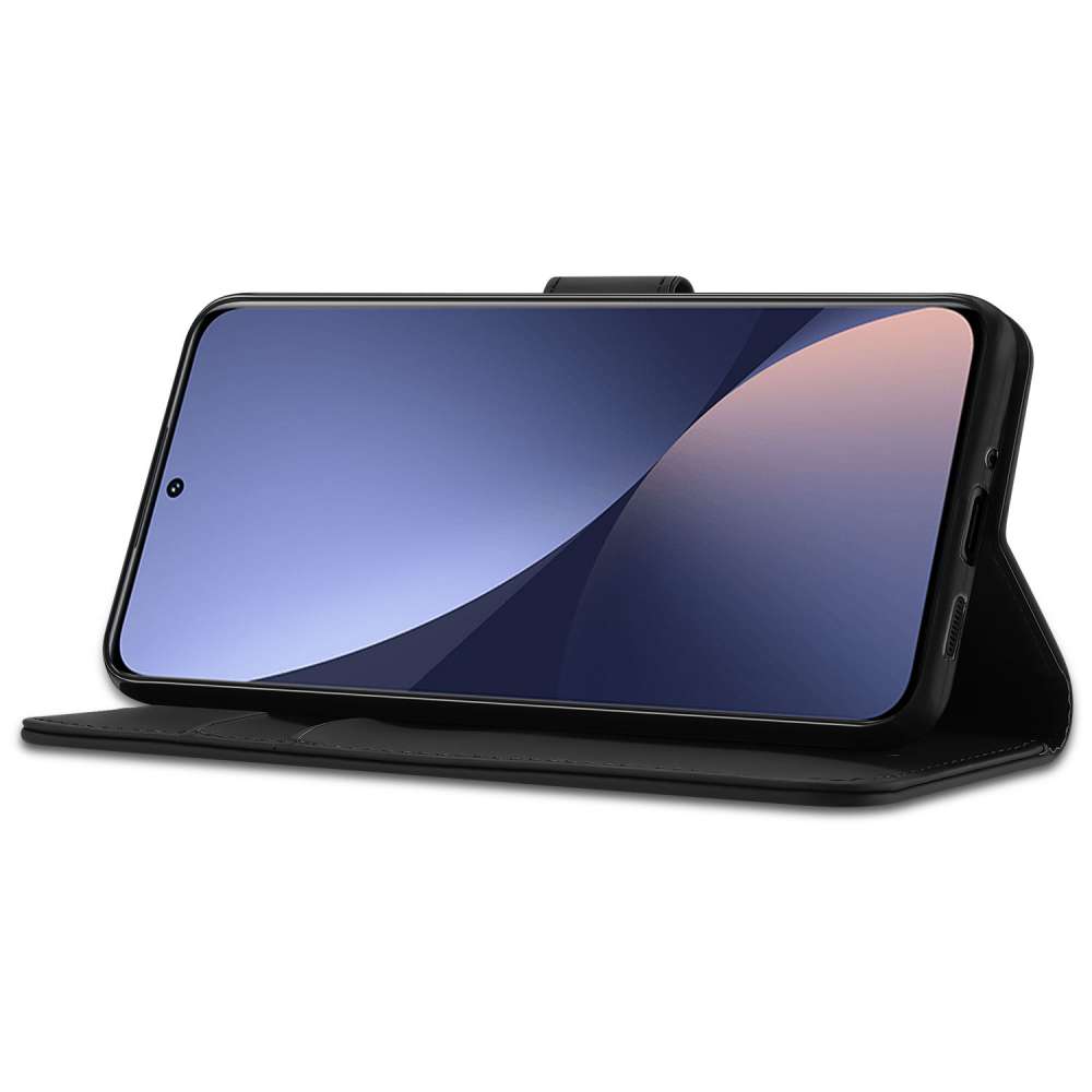 Xiaomi 12 | 12X Boekhoesje Zwart met Stand Case