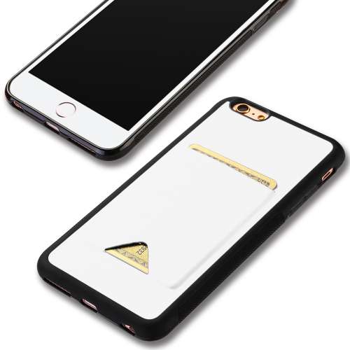 Apple iPhone 6 Plus | 6s Plus TPU Hoesje Wit met Pashouder