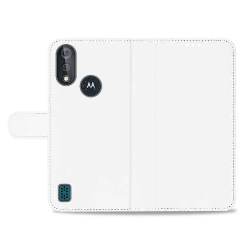 Bookcase Moto E6s Hoesje Wit met Pasjeshouder