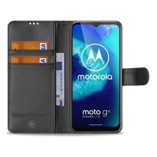 Hoesje Moto G8 Power Lite Wallet Case Wit met Pasjeshouder