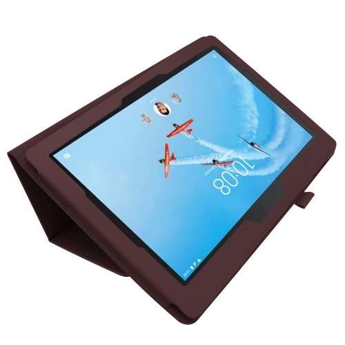 Lenovo Tab E10 Tablet Hoes Bruin met Standaard