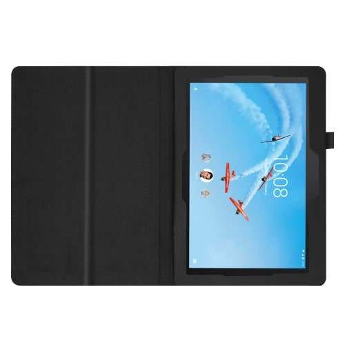 Lenovo Tab E10 Tablethoesje Zwart met Standaard