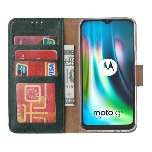 Motorola G9 Play Book Cover Groen met Pasjeshouder