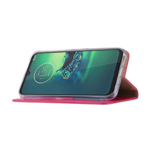 Motorola Moto G8 Plus Hoesje Roze met Pasjeshouder