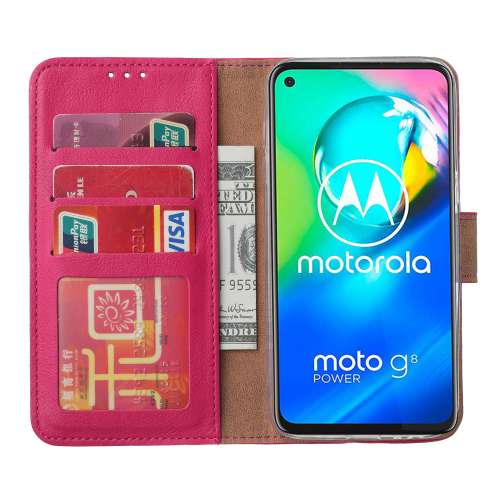 Motorola Moto G8 Power Boekhoesje Roze met Standaard