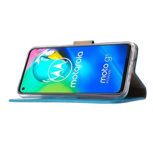 Motorola Moto G8 Power Hoesje Turquoise met Standaard
