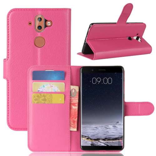 Nokia 8 Sirocco Hoesje Roze met Opbergvakjes