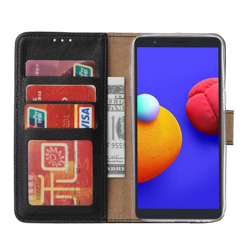 Samsung Galaxy A01 Core Hoesje Zwart met Pasjeshouder