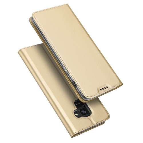Gouden Slim TPU Booklet voor de Samsung Galaxy A6 (2018)