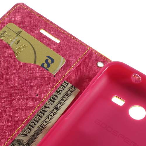 Samsung Galaxy Core 2 G355H Wallet Hoesje Geel/Roze