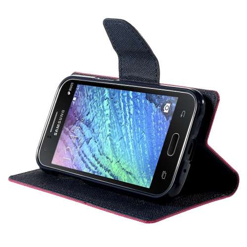 Samsung Galaxy J1 Hoesje Roze met Opbergvakjes J100