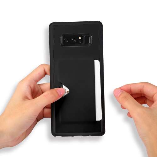 Samsung Galaxy Note 8 TPU Hoesje Zwart met Pashouder