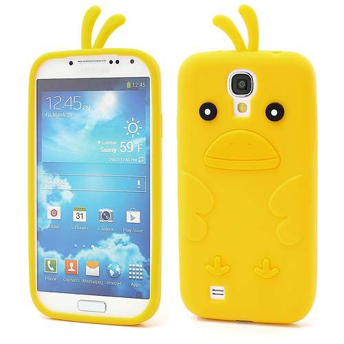 Samsung Galaxy S4 i9500 Chicken Silicone Case Geel