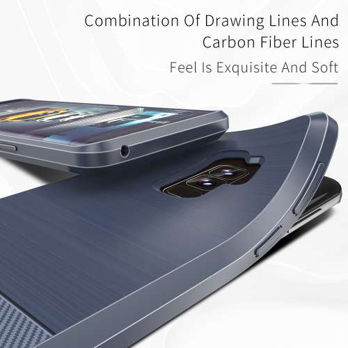 Samsung Galaxy S9 Plus TPU Hoesje Geborsteld Blauw