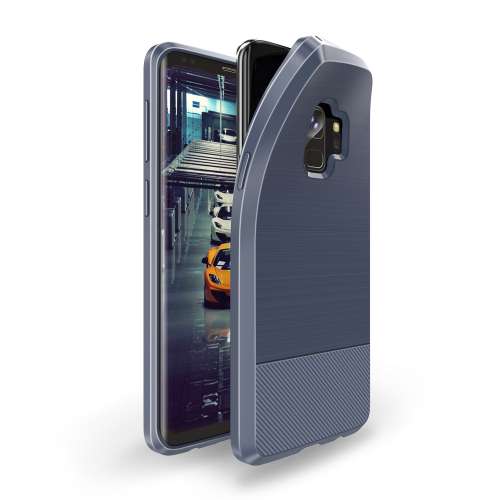 Samsung Galaxy S9 TPU Hoesje Geborsteld Blauw