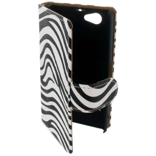 Sony Xperia Z1 Compact Bookstyle Case Zebra