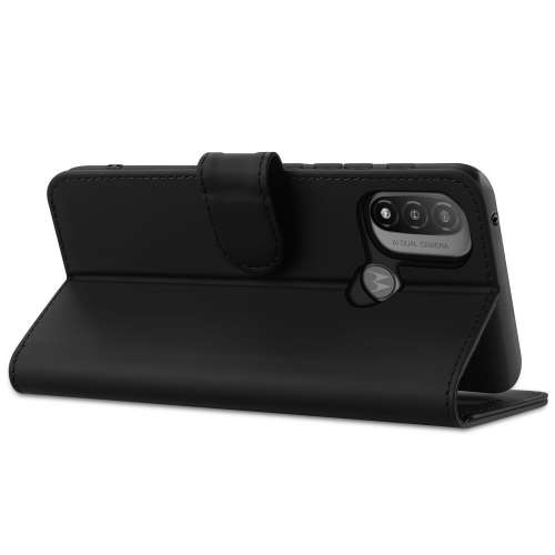 Telefoon Hoesje Motorola Moto E20 Book Case Zwart met Pasjeshouder