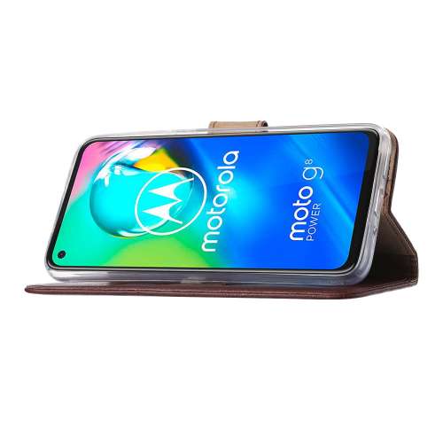 Wallet Case Motorola Moto G8 Power Wijnrood met Pasjeshouder
