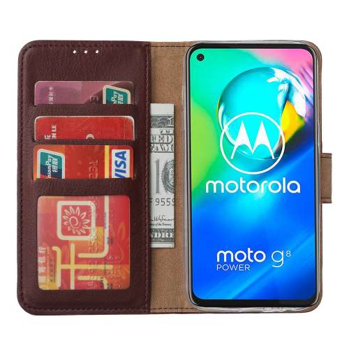 Wallet Case Motorola Moto G8 Power Wijnrood met Pasjeshouder