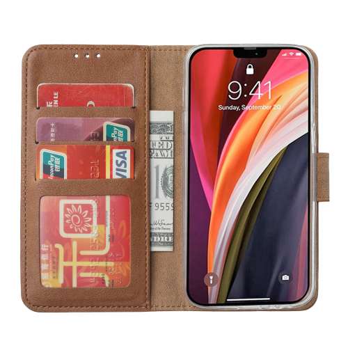 Walletcase iPhone 12 | 12 Pro Bruin met Standaard
